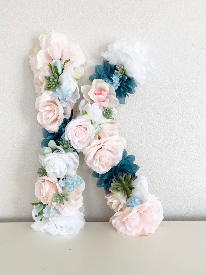 Floral Letter, Floral Initial, Nursery Letter, Flower Letter, Nursery Wall Art, Baby Gift, Shabby Chic, Boho Chic Nursery Decor, Nursery Art