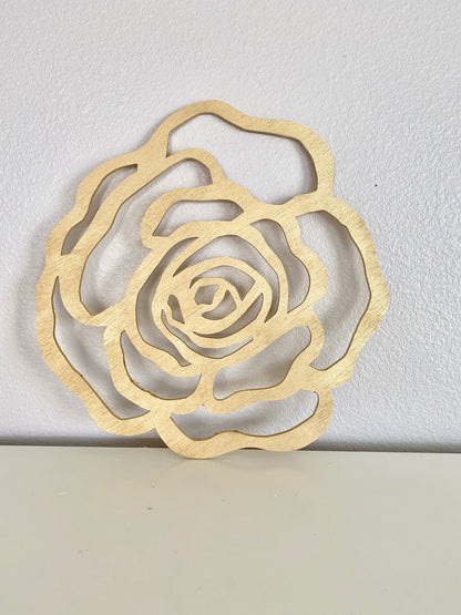 wood flower cut out wood rose flower wall
