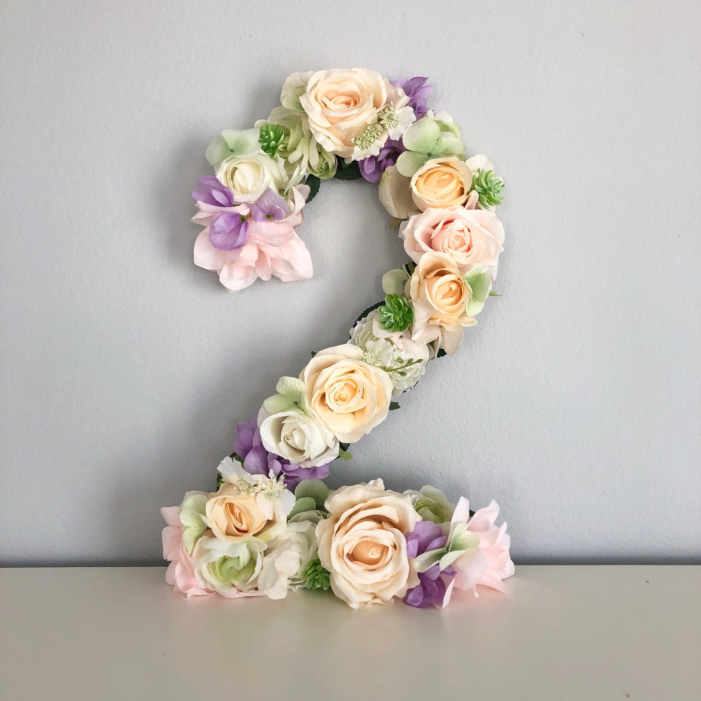 Wedding Initial Backdrop Faux Silk Blooms
