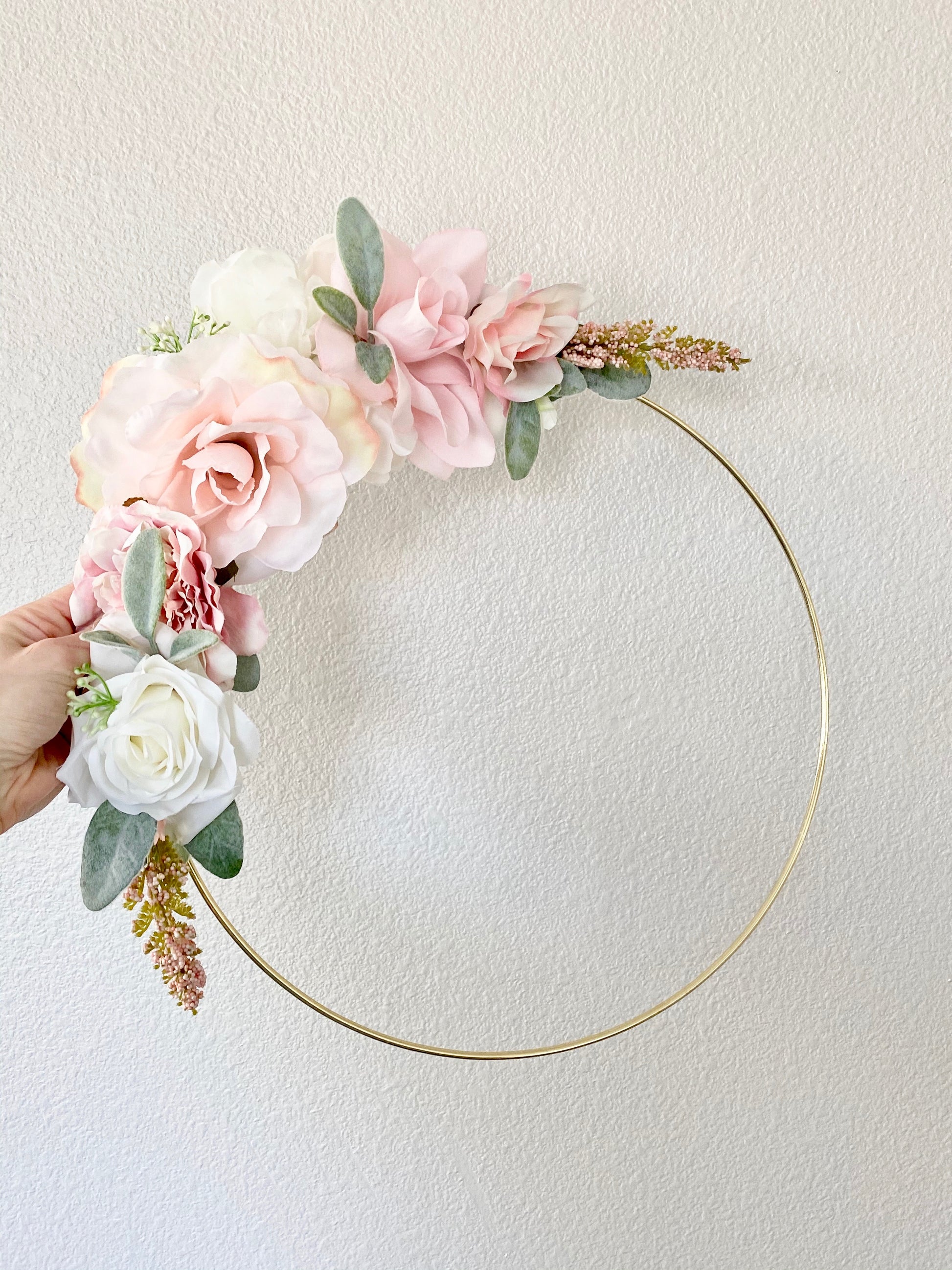 Floral Hoop Wreath, Nursery Floral Wreath, Nursery Wall Decor Girl, Photo Prop Wreath, Baby Shower Wreath Girl Nursery, Farmhouse Decor