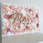 First birthday flower wall with name sign custom party backdrop
