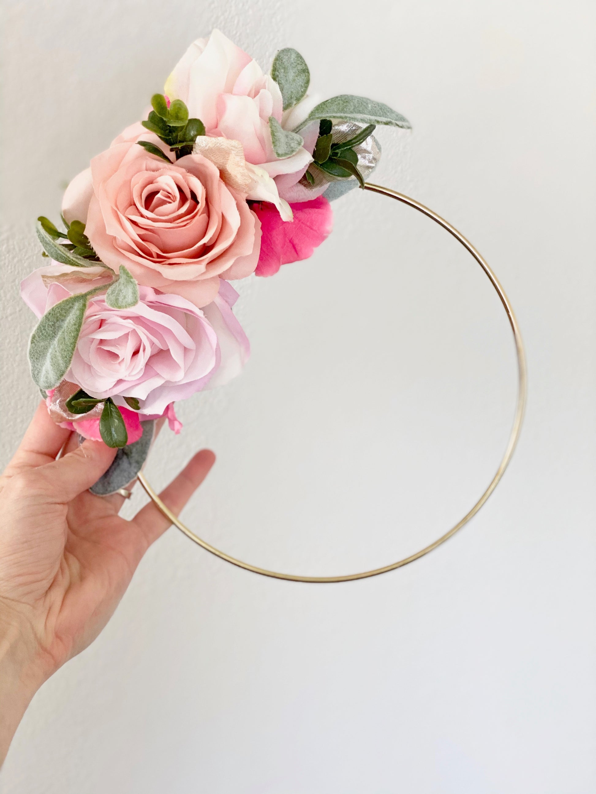 Floral Hoop Wreath, Nursery Floral Wreath, Nursery Wall Decor Girl, Photo Prop Wreath, Baby Shower Wreath Girl Nursery, Farmhouse Decor