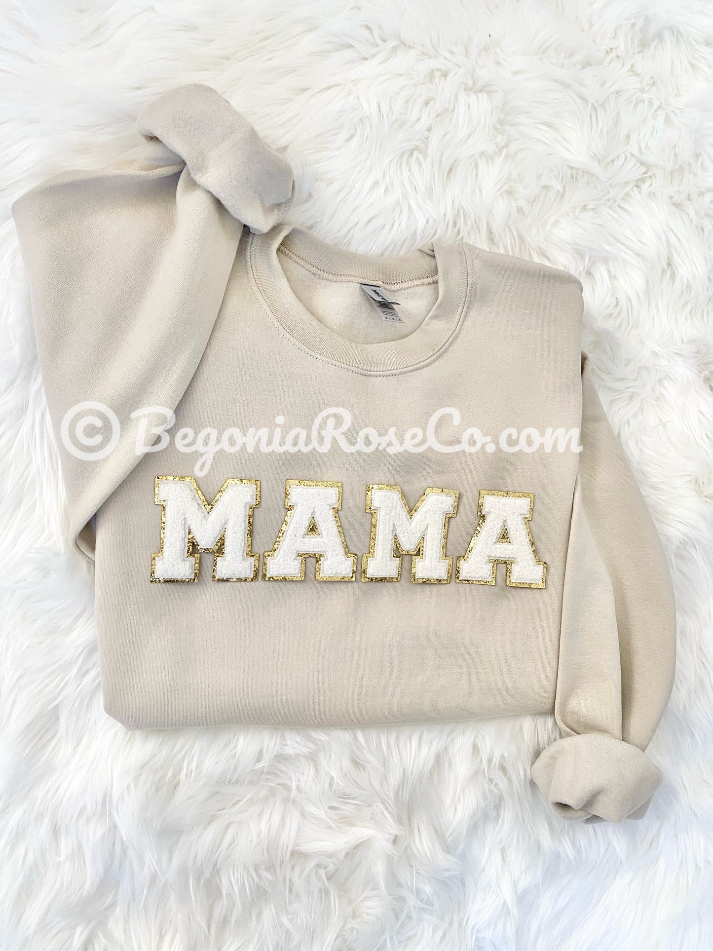 Chenille MAMA Patch Crewneck Sweatshirt