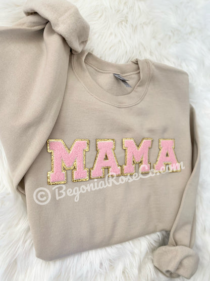 Chenille MAMA Patch Crewneck Sweatshirt