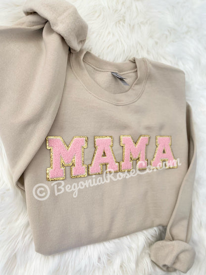 Chenille MAMA Patch Crewneck Sweatshirt