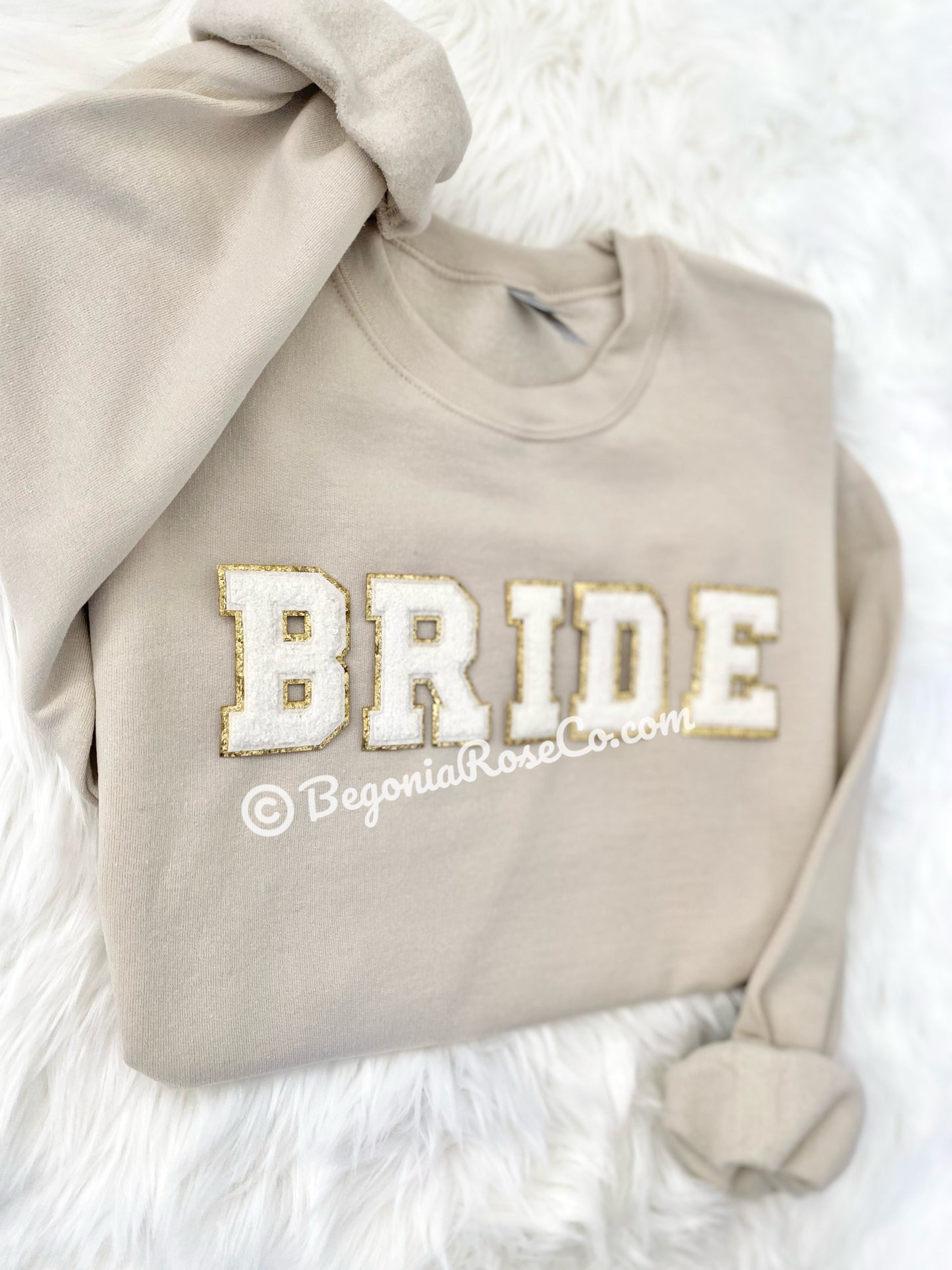 Chenille BRIDE Patch Sweatshirt bridal shower gift crewneck fleece