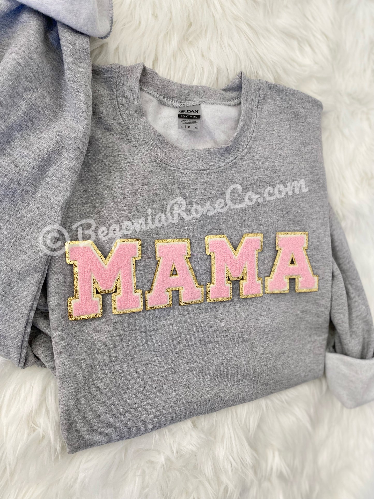 Chenille MAMA Patch Crewneck Sweatshirt