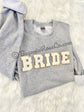 BRIDE patch crewneck sweatshirt in black - bachelorette party sweatshirt gift