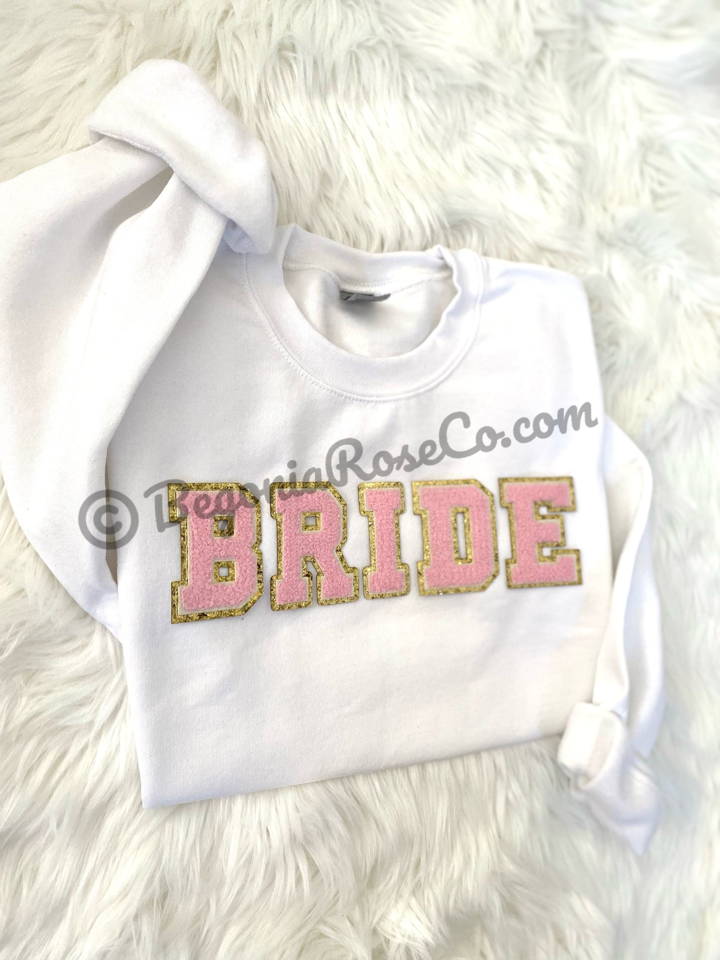 BRIDE chenille crewneck sweatshirt in grey - wedding day shirt