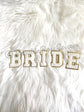 BRIDE light pink chenille sequin letter patches sew-on iron-on bridal gift