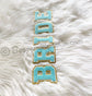 BRIDE chenille patches powder blue sequin sew on wedding day robe patch