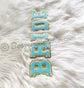 BRIDE chenille patches powder blue sequin sew on wedding day robe patch