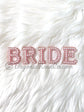BRIDE chenille patches hot pink sequin iron on bride sweatshirt