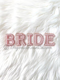 BRIDE chenille letter patches light pink sequin sew on bridal shower decor