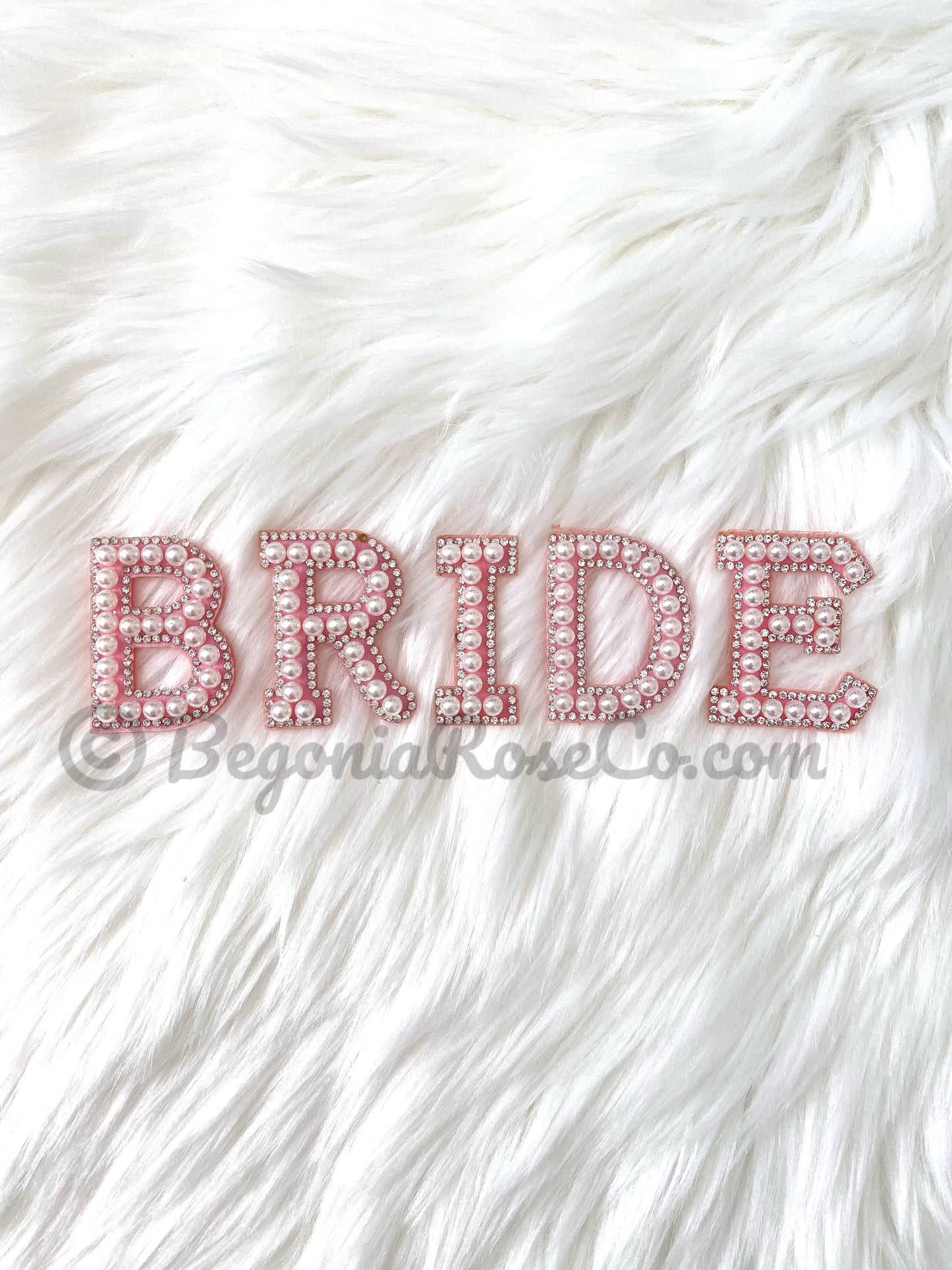 BRIDE powder blue chenille patches sew-on iron-on bridal shower gift