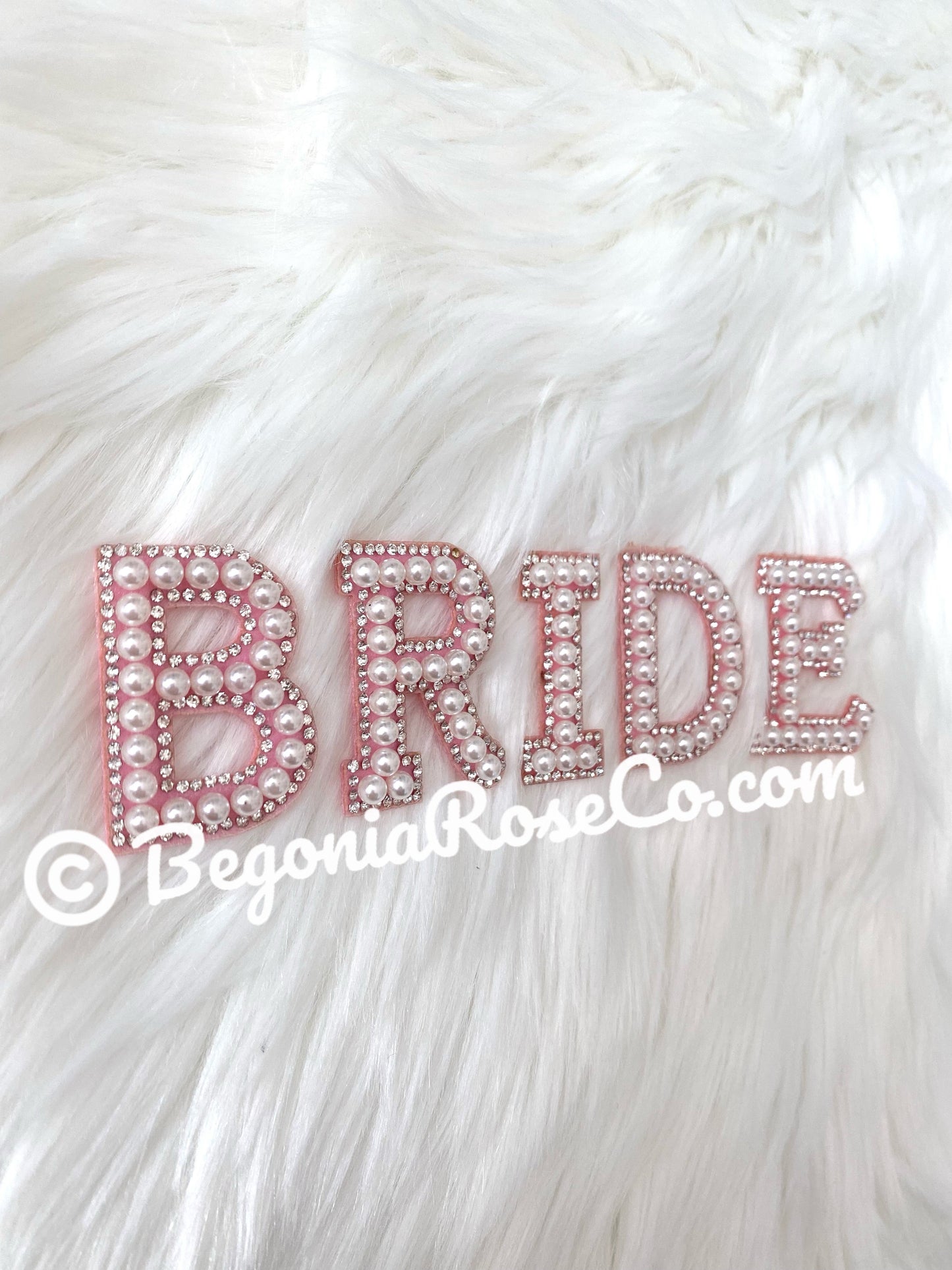 BRIDE chenille patches off-white sequin sew on iron on bride gift