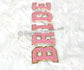 BRIDE purplish pink all sequin letter patches sew on bridal decor