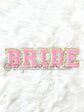 BRIDE pink white pearl rhinestone letter patches sew on bride gift