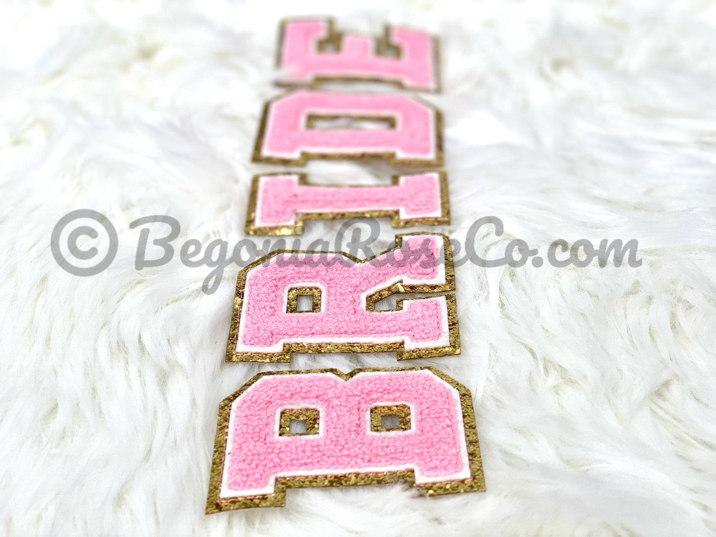 BRIDE chenille letter patches color options bridal shower sew on