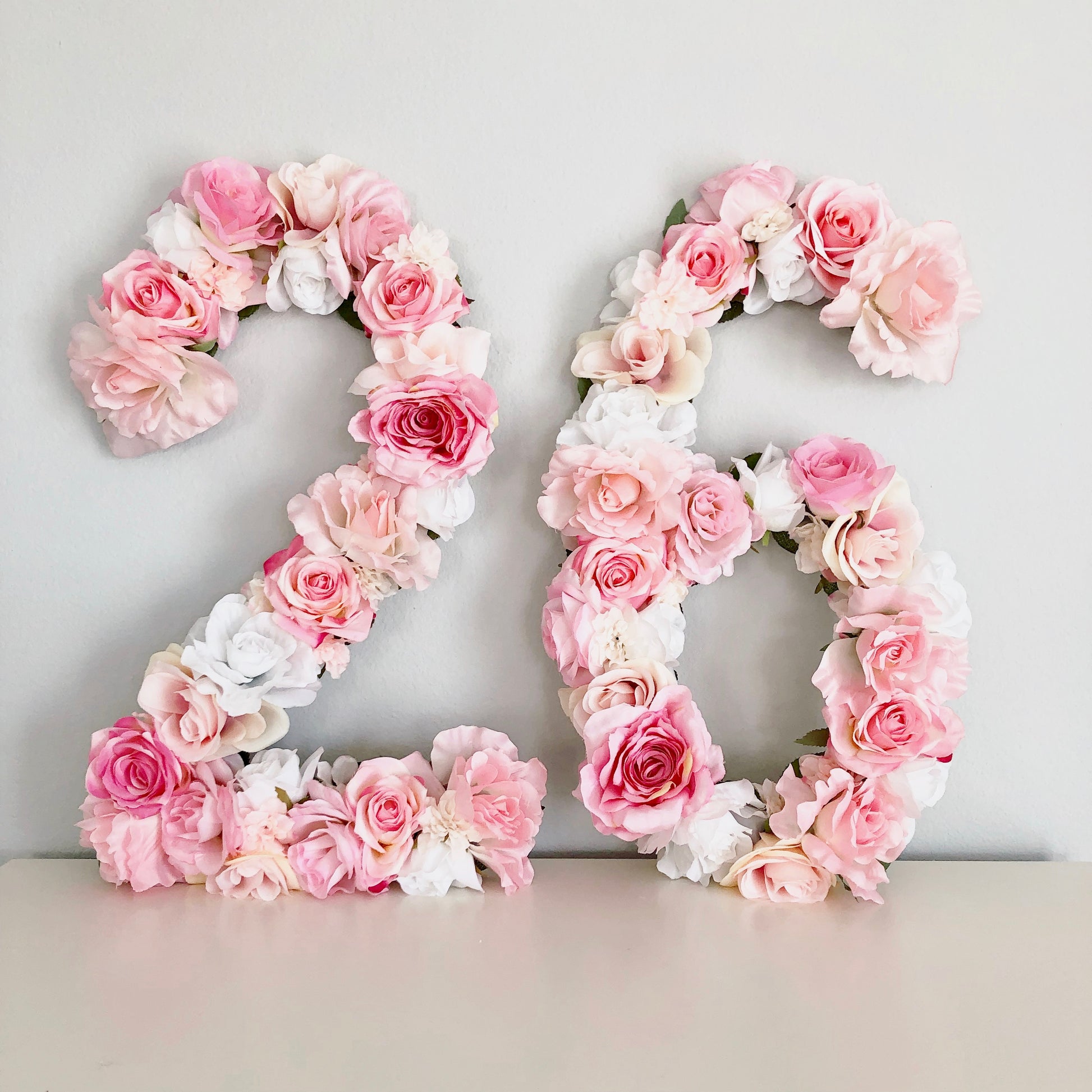 Floral art flower number sign for teen birthday party decor
