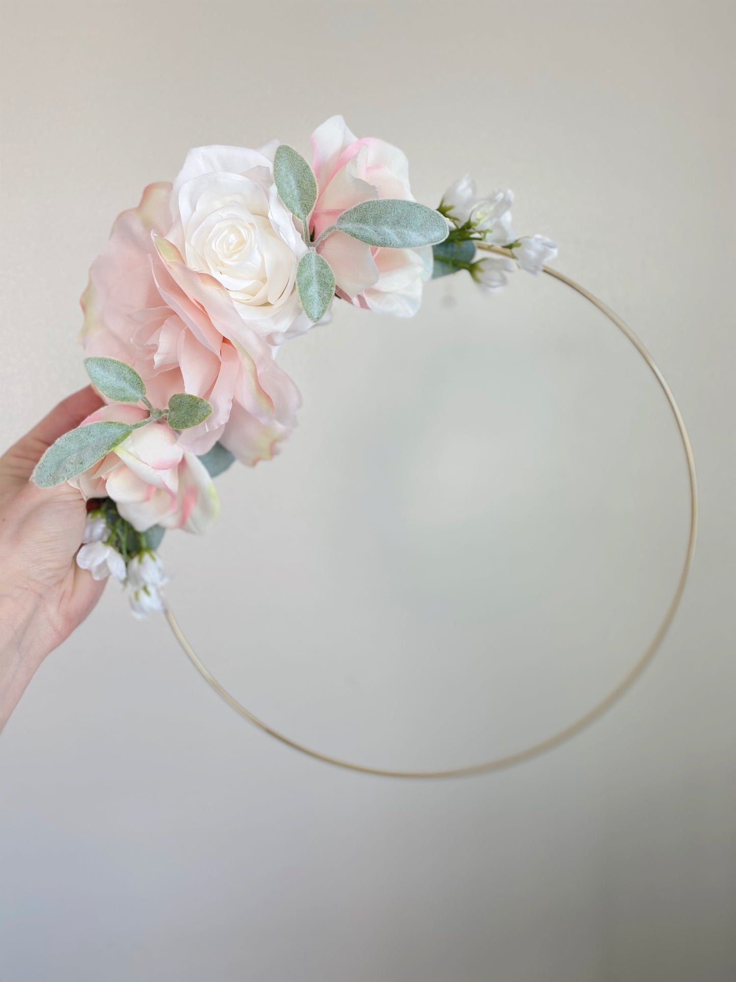 Floral Hoop Wreath, Nursery Floral Wreath, Nursery Wall Decor Girl, Photo Prop Wreath, Baby Shower Wreath Girl Nursery, Farmhouse Decor