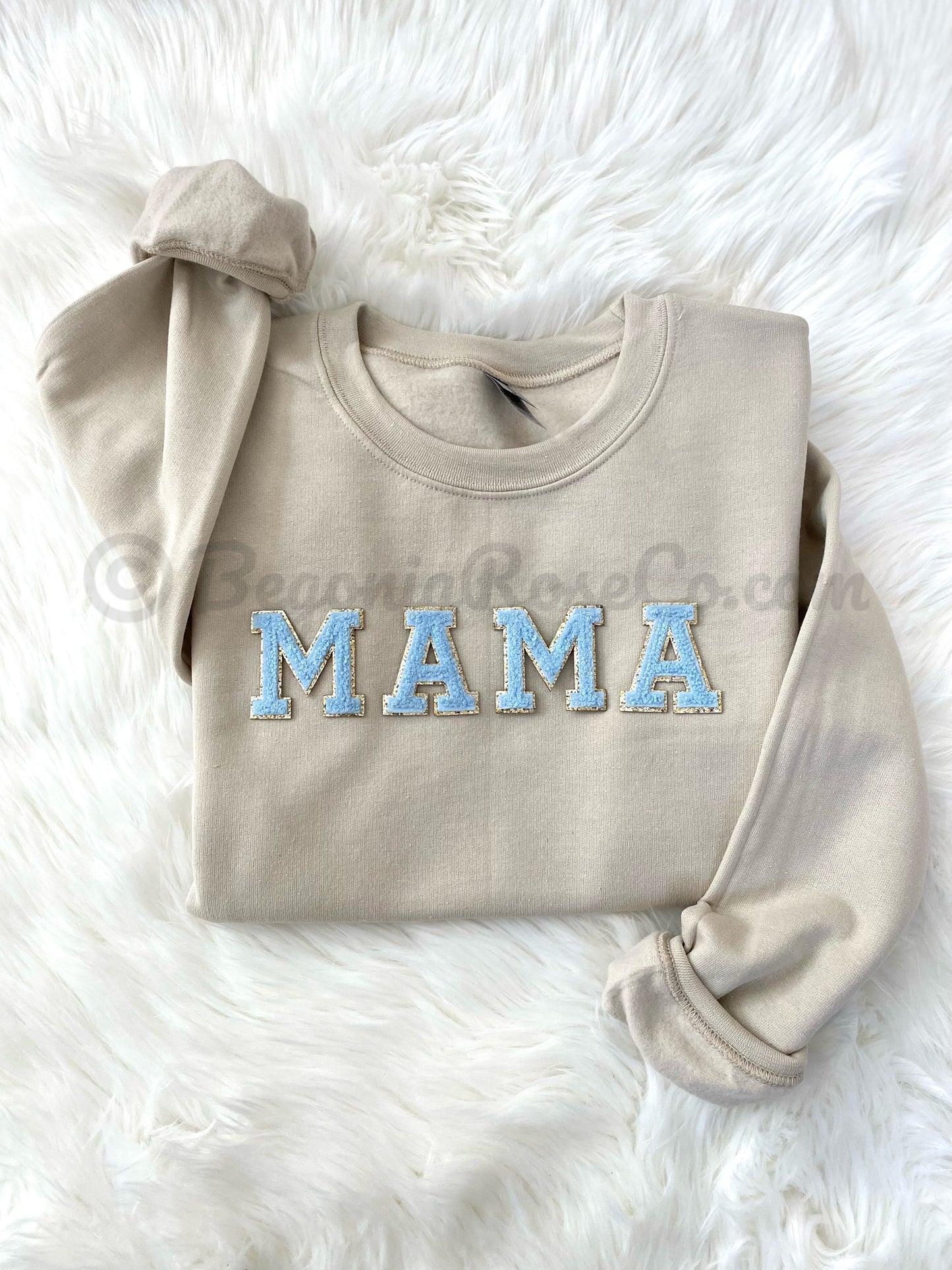 Chenille MAMA Patch Crewneck Sweatshirt