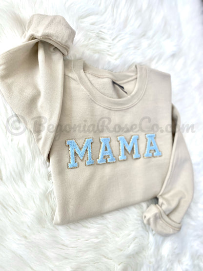 Chenille MAMA Patch Crewneck Sweatshirt
