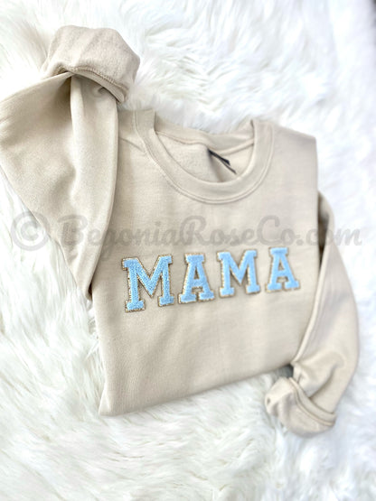 Chenille MAMA Patch Crewneck Sweatshirt