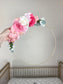 Artificial Flower Hoop Wreath Realistic Home Gallery Art