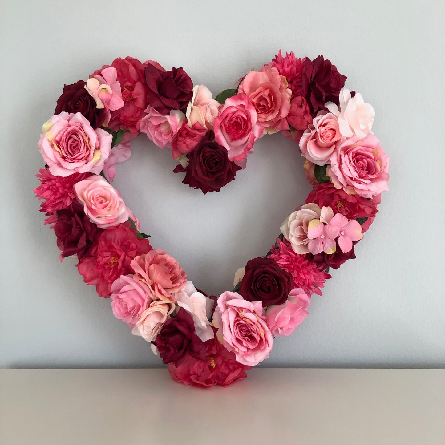 Wedding Flower Heart Backdrop Romantic Ceremony Decor