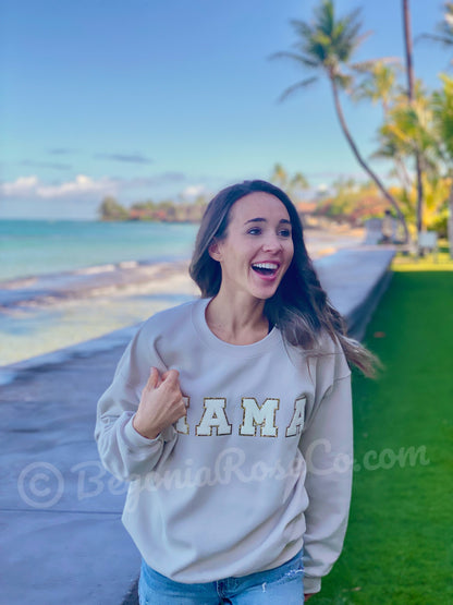 Chenille MAMA Patch Crewneck Sweatshirt