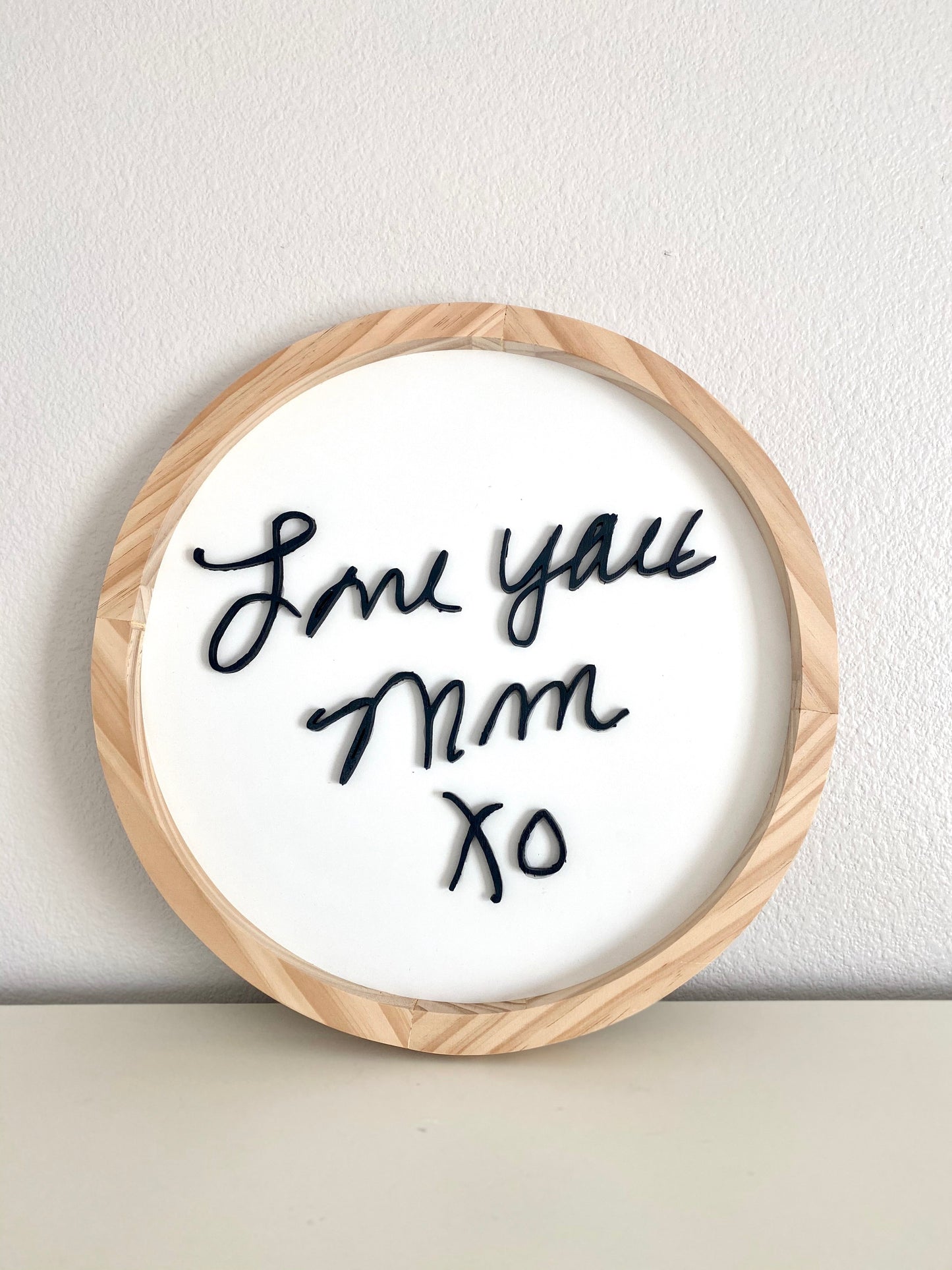 Personalized wood sign with raised handwriting letters - housewarming or Father's Day gift
