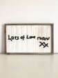 Handwriting sign on wood frame with white washed background - personalized keepsake sign