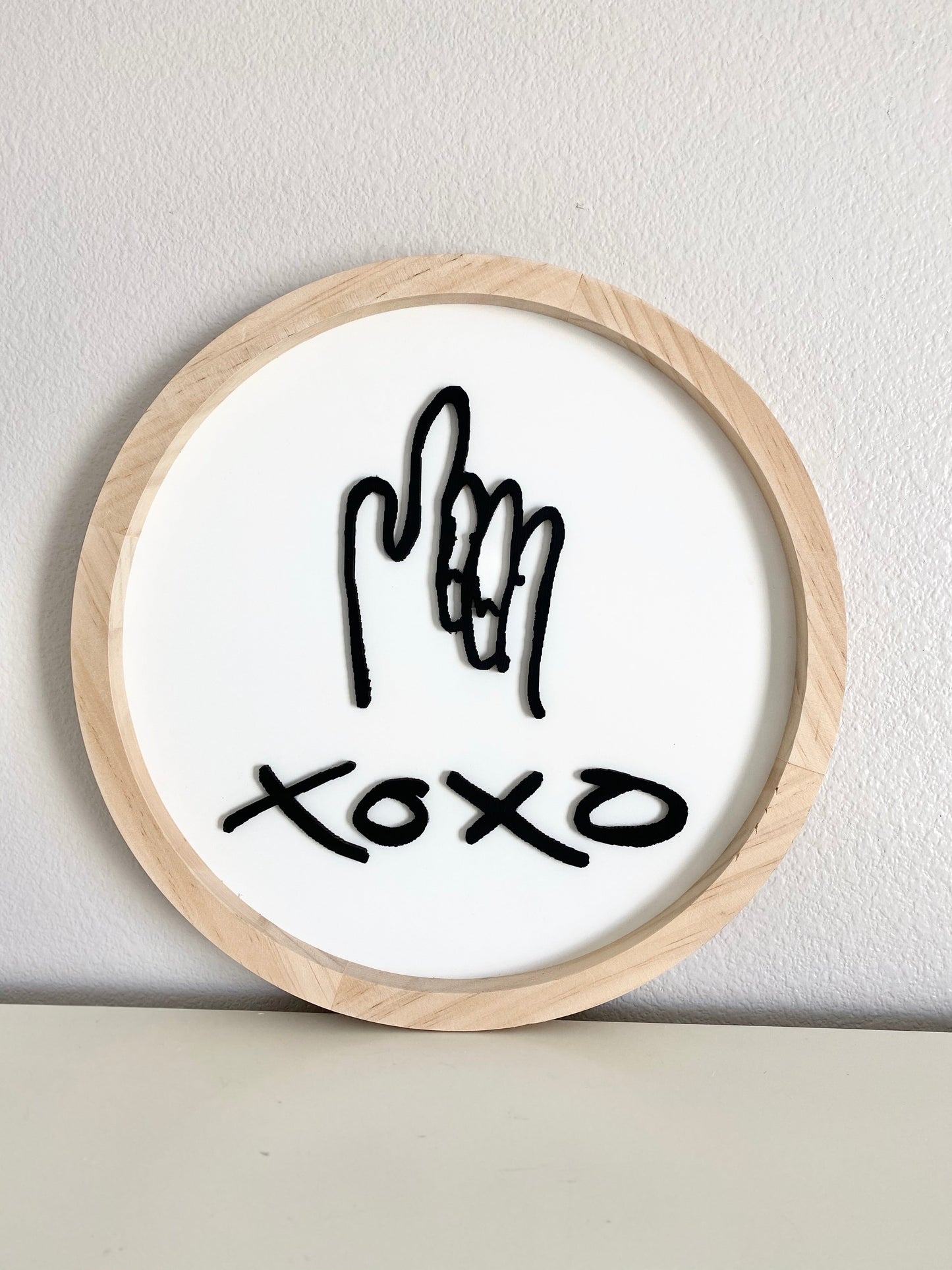 Custom handwriting wood sign with 3D effect framing - nursery wall decor personalized gift