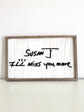 Personalized handwriting sign large rectangle - housewarming or memorial gift