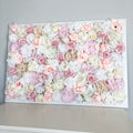 Wedding flower wall art blush silk blooms custom event backdrop