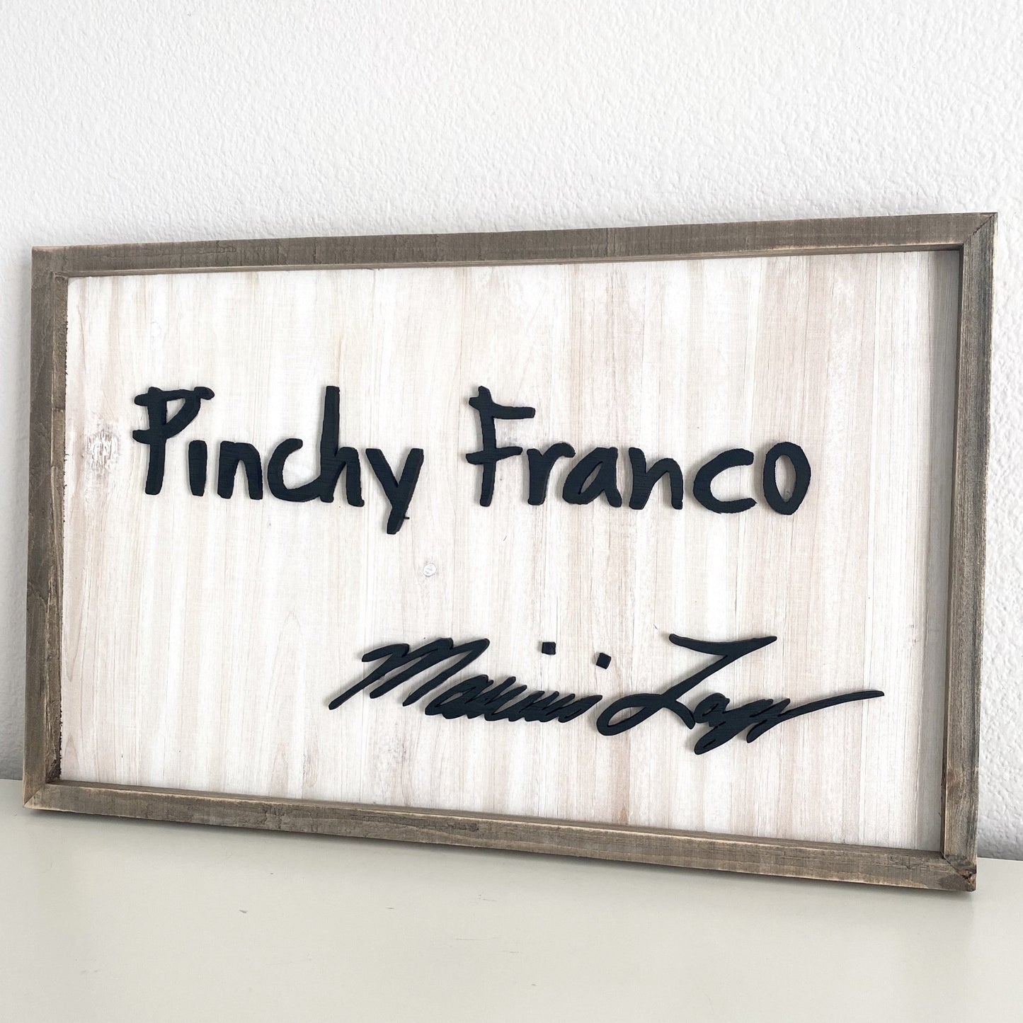 Personalized Handwriting Sign circular wood frame with raised laser cut lettering - memorial keepsake gift