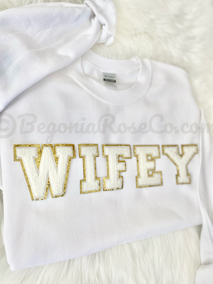 WIFE / WIFEY Patch Crewneck Sweatshirt