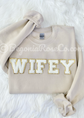 WIFEY patch crewneck sweatshirt in black - Valentine's Day wife gift