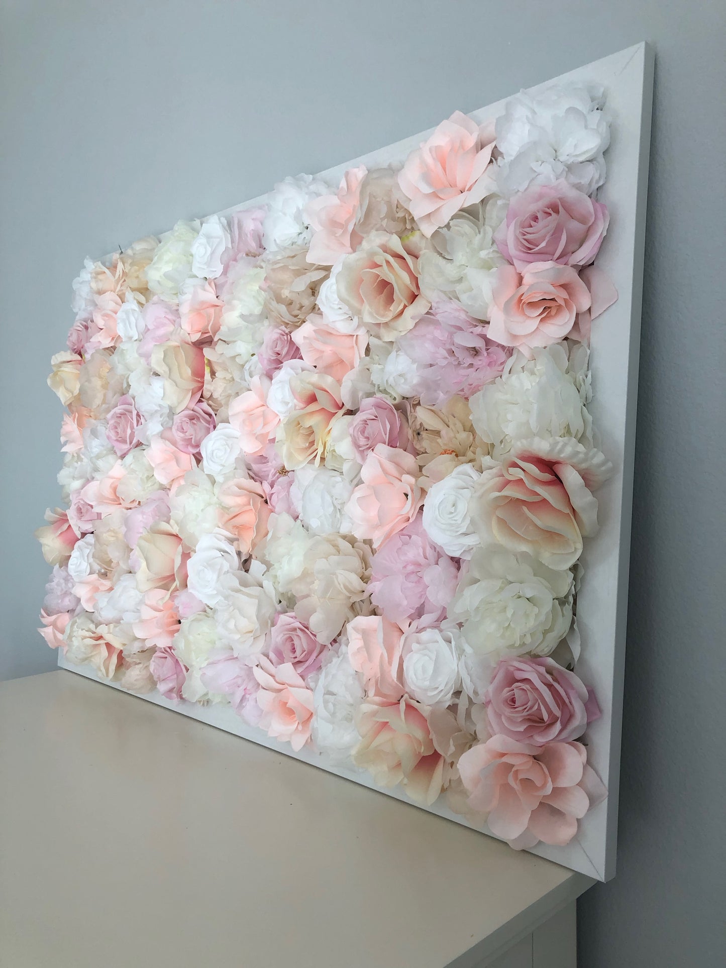 Blush rose flower wall floral hanging wedding backdrop