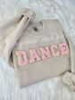 Youth size DANCE chenille patch crewneck sweatshirt for young dancers