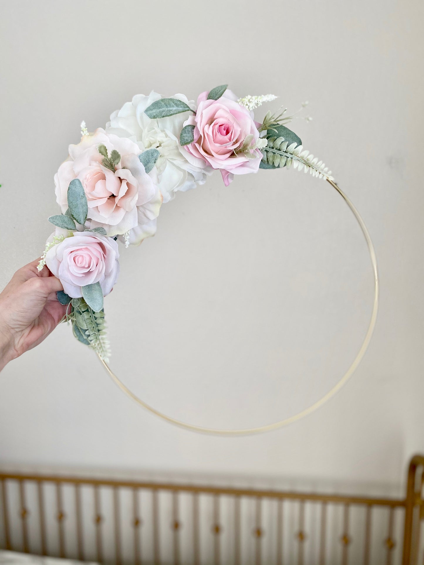 Custom Botanical Hoop Wreath Wedding Sign & Wall Hanging