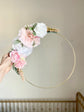Floral Hoop Wreath, Nursery Floral Wreath, Nursery Wall Decor Girl, Photo Prop Wreath, Baby Shower Wreath Girl Nursery, Farmhouse Decor