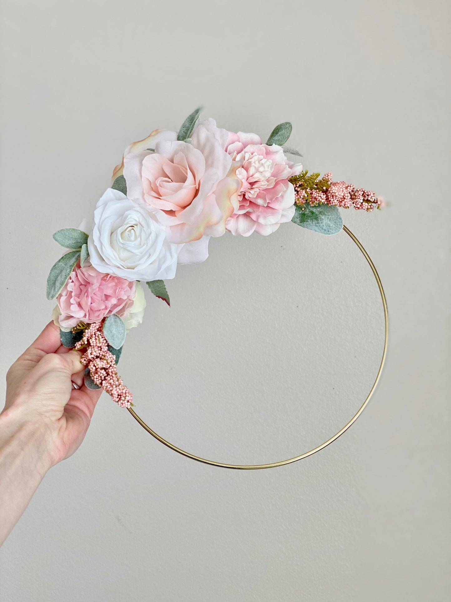 Floral Hoop Wreath, Nursery Floral Wreath, Nursery Wall Decor Girl, Photo Prop Wreath, Baby Shower Wreath Girl Nursery, Farmhouse Decor