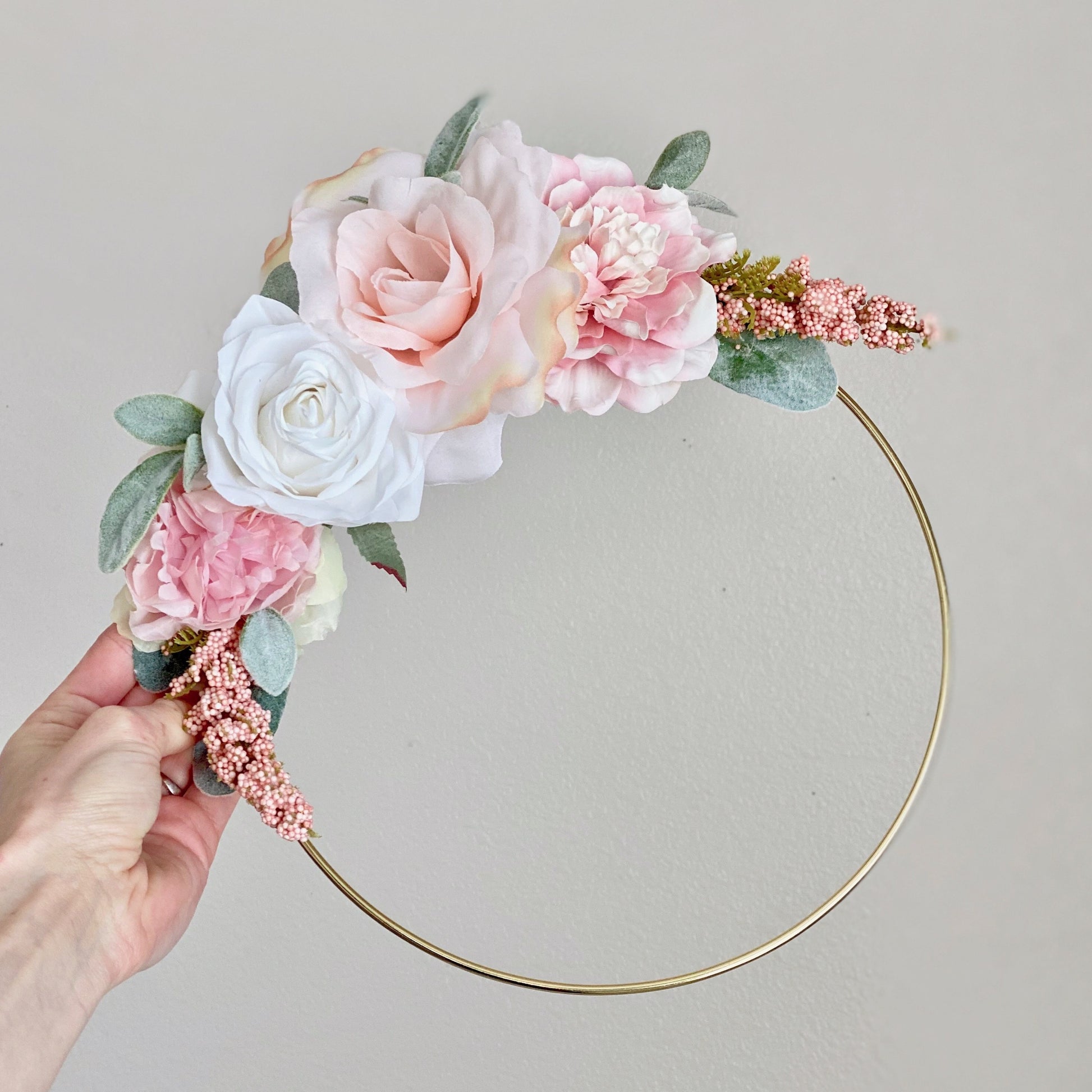 Floral Hoop Wreath, Nursery Floral Wreath, Nursery Wall Decor Girl, Photo Prop Wreath, Baby Shower Wreath Girl Nursery, Farmhouse Decor