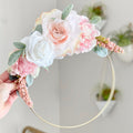 Floral Hoop Wreath, Nursery Floral Wreath, Nursery Wall Decor Girl, Photo Prop Wreath, Baby Shower Wreath Girl Nursery, Farmhouse Decor