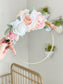 Floral Hoop Wreath, Nursery Floral Wreath, Nursery Wall Decor Girl, Photo Prop Wreath, Baby Shower Wreath Girl Nursery, Farmhouse Decor