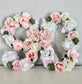 Wood & Faux Silk Floral Letter Custom Initial
