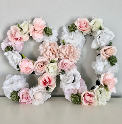 Faux Floral Letter Wedding & Photo Prop Decor