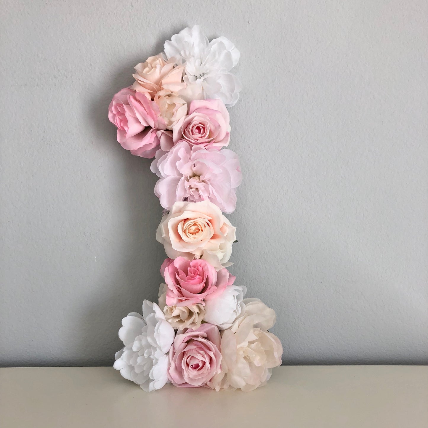 Flower Initial Sign for Baby Girl Nursery Wall Art